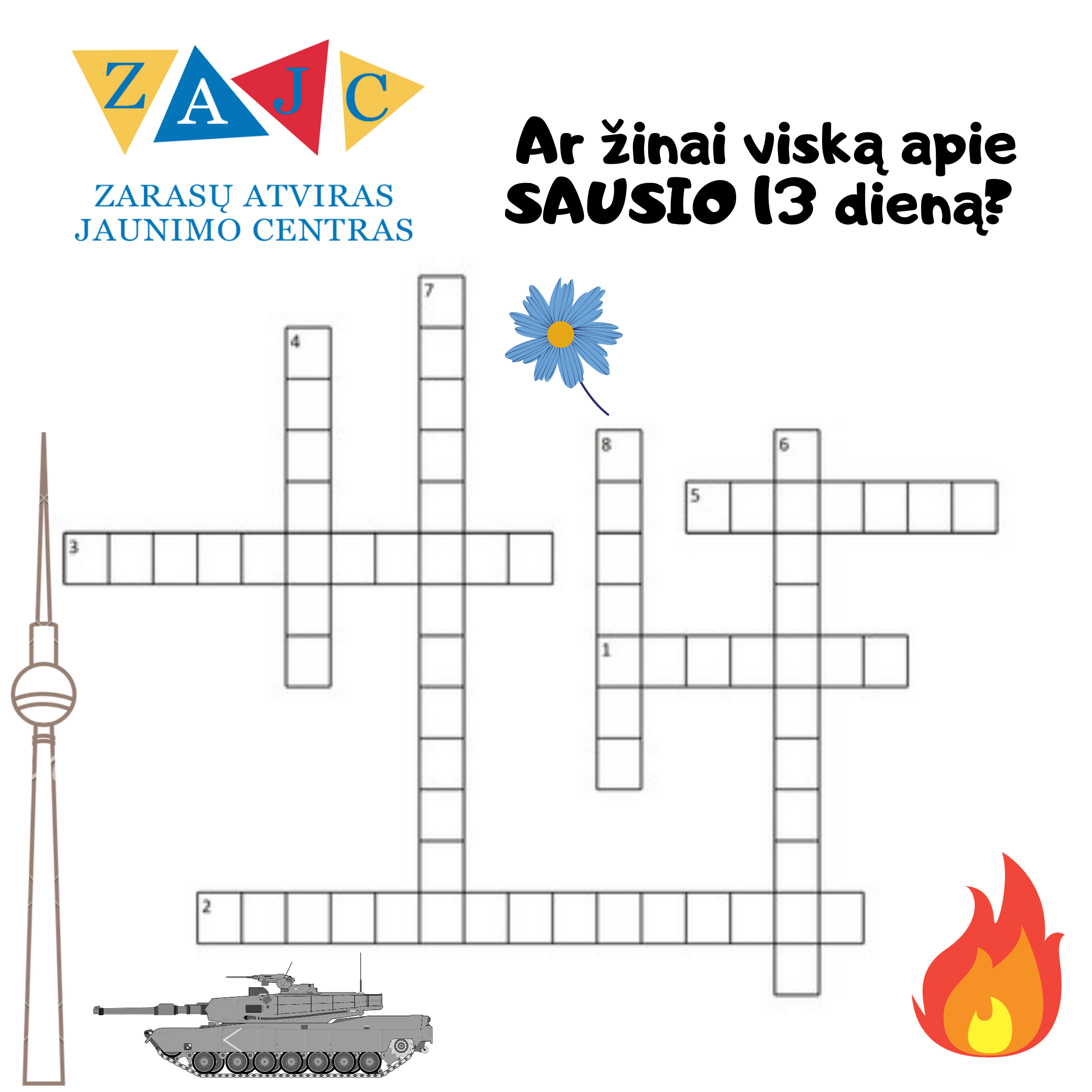 Sausio 13-osios kryžiažodis