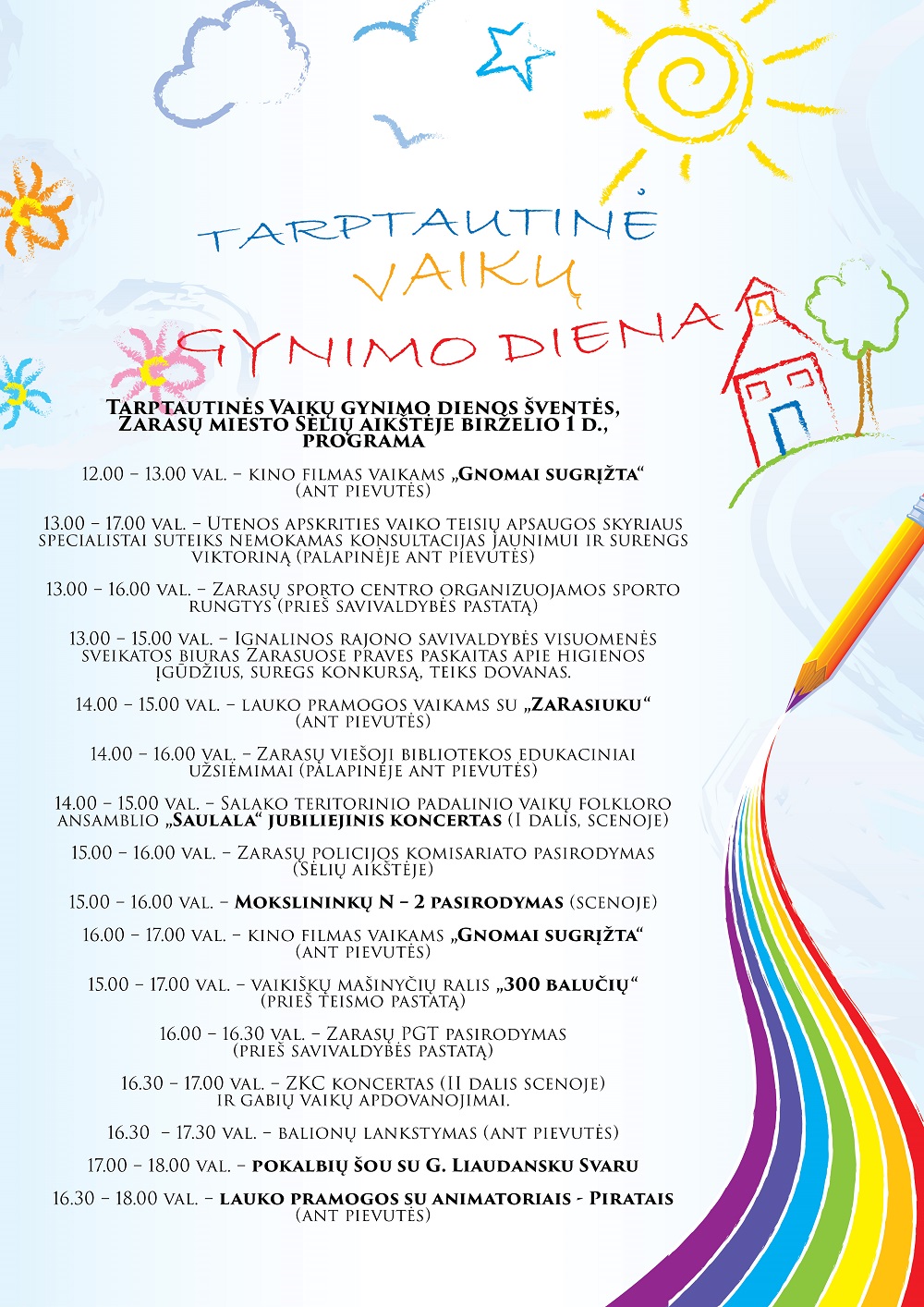 Tarptautinės vaikų gynimo dienos šventės akimirkos