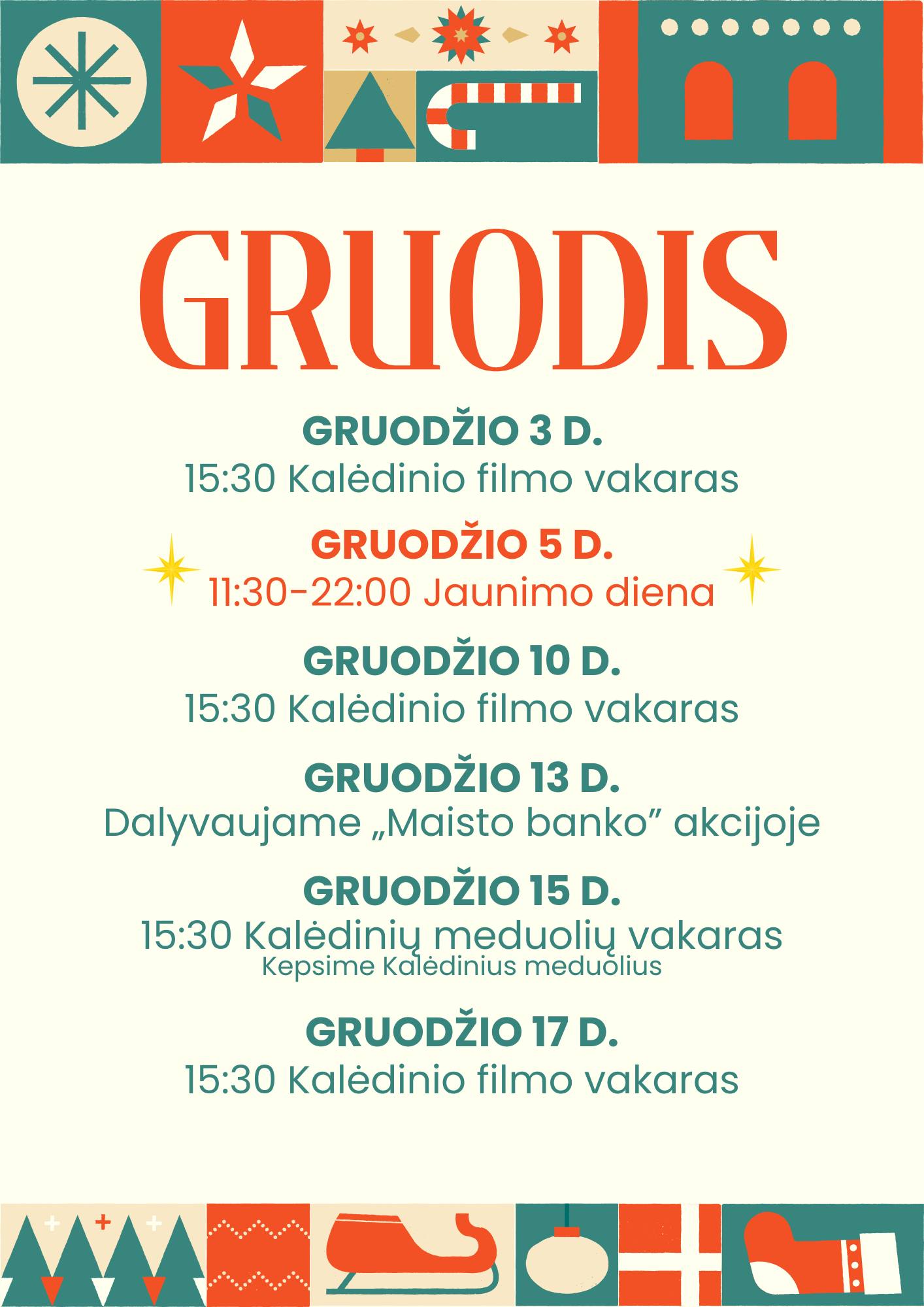 Gruodžio veiklos planas!