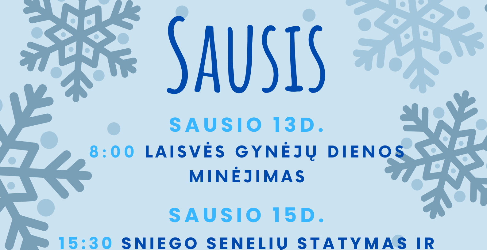 Sausio veiklos planas!